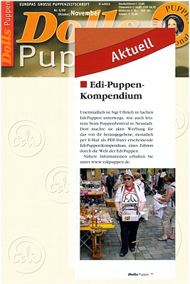 DOLLS Puppen Nr. 5/09 berichtet ber das Edi-Kompendium